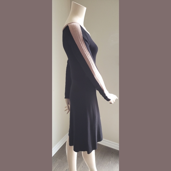 RW&Co Black Sweater Dress With Pink Details NWT - Picture 4 of 9